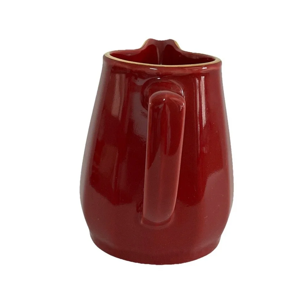 Apilco Flora, Red with Goldrim‎ Creamer - Made in France